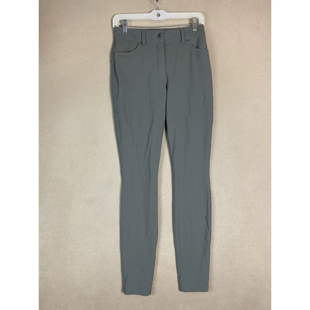 Lululemon Pants Womens 27 Green City Sleek 5 Pockets 7/8 Length Stretch Mid Rise